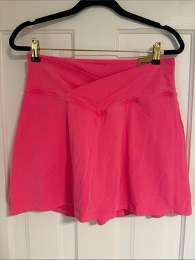 Bright Pink Athletic Skort with V-Waistband